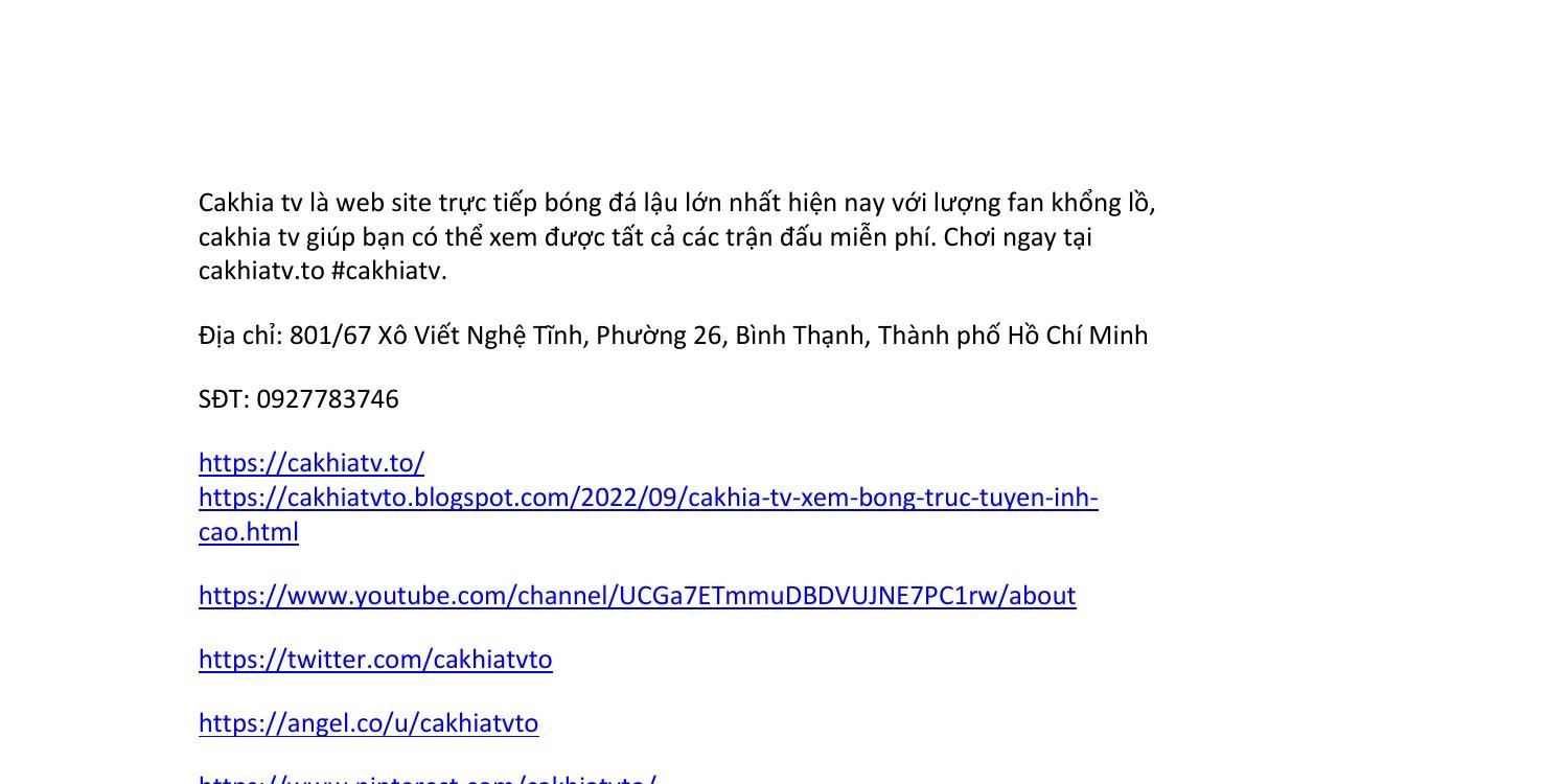 Tìm Hiểu Về Trang Web Hỗ Trợ Giải Trí Cao Cấp - https//cakhiatv.ch/